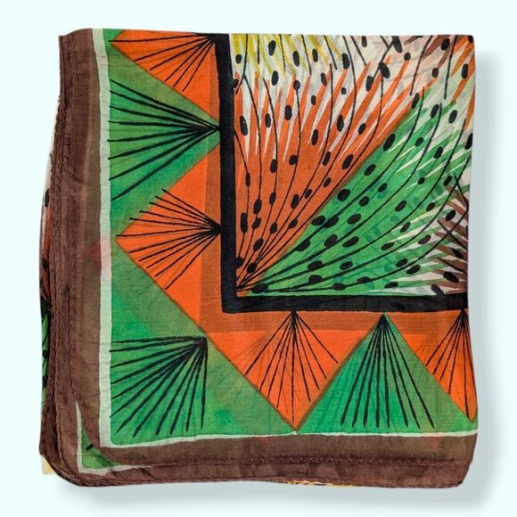 Vintage Silk Spotted Swirl Scarf - Picture 3 of 7